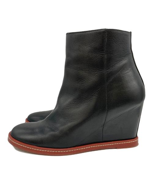 MM6 Maison Margiela（エムエムシックスメゾンマルジェラ）MM6 Maison Margiela (エムエムシックスメゾンマルジェラ) ウェッジソールブーツ ブラック サイズ:39 1/2の古着・服飾アイテム
