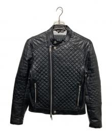 ARMANI EXCHANGE（アルマーニ エクスチェンジ）の古着「エコレザーライダ-スジャケット」｜ブラック