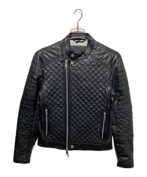 ARMANI EXCHANGE（アルマーニ エクスチェンジ）ARMANI EXCHANGE (アルマーニ エクスチェンジ) エコレザーライダ-スジャケット ブラック サイズ:XSの古着・服飾アイテム