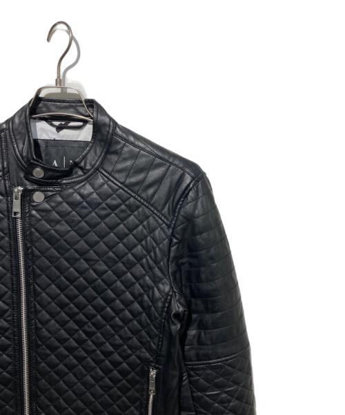 ARMANI EXCHANGE（アルマーニ エクスチェンジ）ARMANI EXCHANGE (アルマーニ エクスチェンジ) エコレザーライダ-スジャケット ブラック サイズ:XSの古着・服飾アイテム