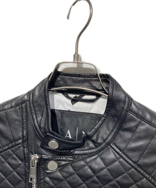 ARMANI EXCHANGE（アルマーニ エクスチェンジ）ARMANI EXCHANGE (アルマーニ エクスチェンジ) エコレザーライダ-スジャケット ブラック サイズ:XSの古着・服飾アイテム