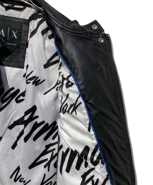 ARMANI EXCHANGE（アルマーニ エクスチェンジ）ARMANI EXCHANGE (アルマーニ エクスチェンジ) エコレザーライダ-スジャケット ブラック サイズ:XSの古着・服飾アイテム