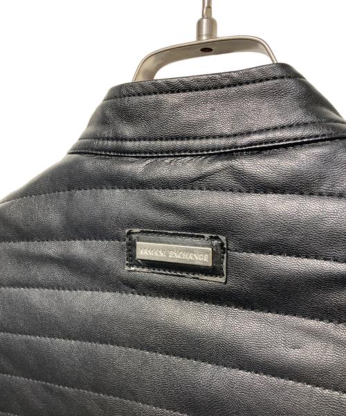 ARMANI EXCHANGE（アルマーニ エクスチェンジ）ARMANI EXCHANGE (アルマーニ エクスチェンジ) エコレザーライダ-スジャケット ブラック サイズ:XSの古着・服飾アイテム
