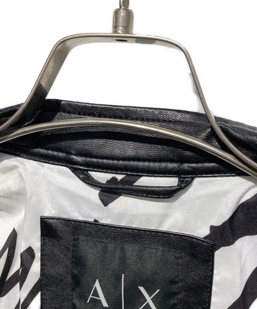 ARMANI EXCHANGE（アルマーニ エクスチェンジ）ARMANI EXCHANGE (アルマーニ エクスチェンジ) エコレザーライダ-スジャケット ブラック サイズ:XSの古着・服飾アイテム