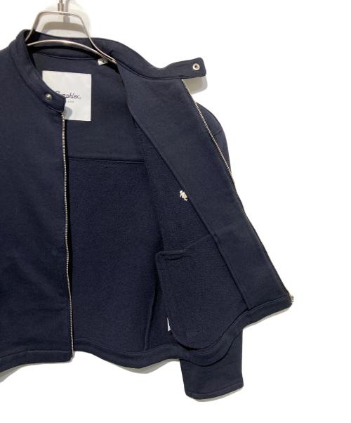 Gymphlex（ジムフレックス）Gymphlex (ジムフレックス) コットン シングルライダースジャケット ネイビー サイズ:14の古着・服飾アイテム