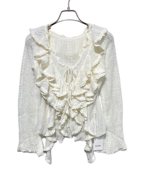 Snidel（スナイデル）Snidel (スナイデル) ラッフルデザインニットプルオーバー ホワイト サイズ:Free 未使用品の古着・服飾アイテム