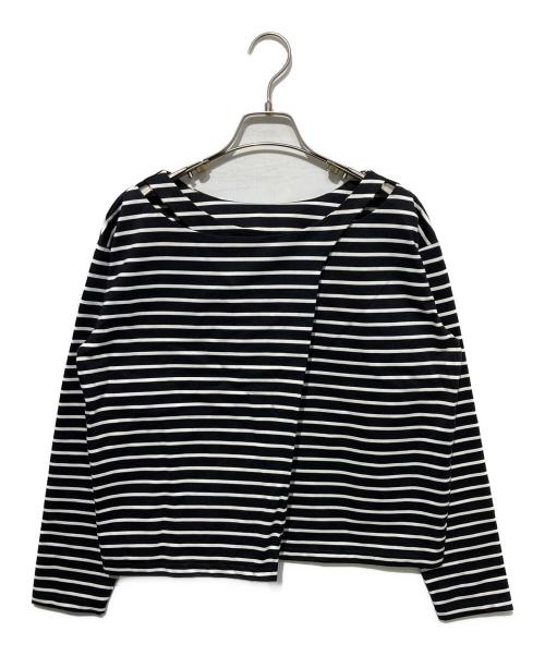 1er Arrondissement（プルミエ アロンディスモン）1er Arrondissement (プルミエ アロンディスモン) バックツイストボーダーロングスリーブTシャツ ホワイト×ブラック サイズ:FREE 未使用品の古着・服飾アイテム