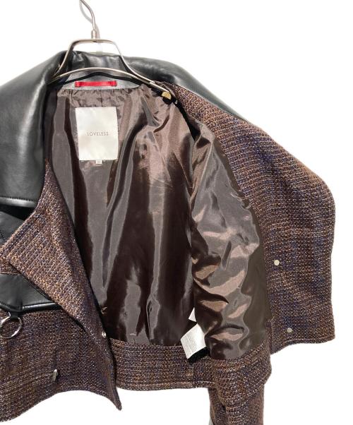 LOVELESS（ラブレス）LOVELESS (ラブレス) ツイードショートトレンチブルゾン ブラウン サイズ:34の古着・服飾アイテム