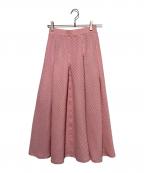 Mame Kurogouchiマメクロゴウチ）の古着「Shirring Jersey Jacquard Flare Skirt」｜ピンク