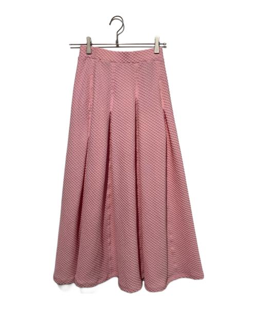 Mame Kurogouchi（マメクロゴウチ）Mame Kurogouchi (マメクロゴウチ) Shirring Jersey Jacquard Flare Skirt ピンク サイズ:1の古着・服飾アイテム