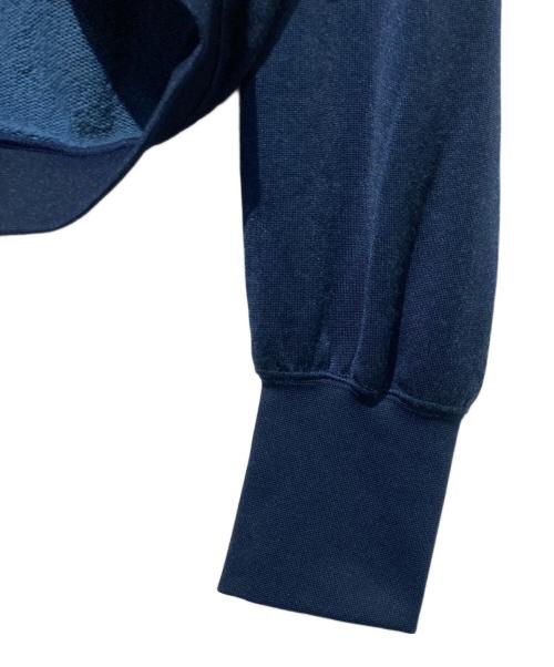 Mame Kurogouchi（マメクロゴウチ）mame kurogouchi (マメクロゴウチ) Cropped Relaxed Sweat Hoodie ネイビー サイズ:1の古着・服飾アイテム