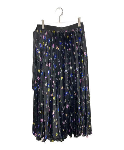 sacai（サカイ）sacai (サカイ) フローラル柄プリーツスカート ブラック サイズ:1の古着・服飾アイテム