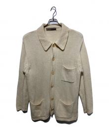 Massimo Osti Production（マッシモ・オスティ・プロダクション）の古着「ローゲージニットカーディガン」｜アイボリー