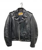 Schottショット）の古着「レザーダブルライダースジャケット」｜ブラック