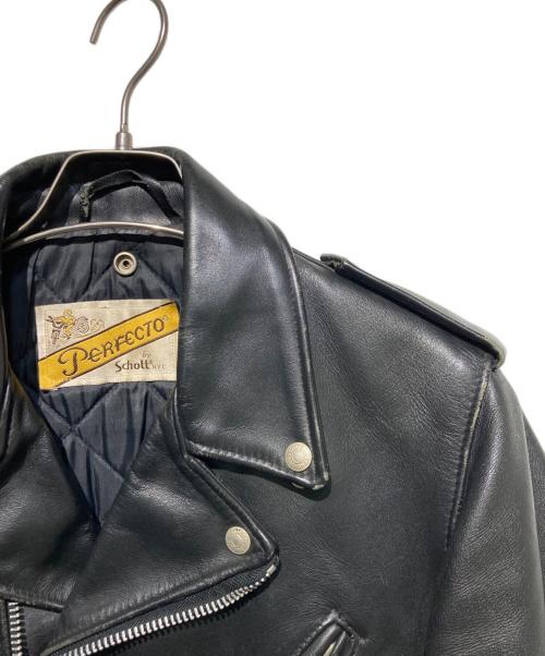 Schott（ショット）Schott (ショット) レザーダブルライダースジャケット ブラック サイズ:38の古着・服飾アイテム