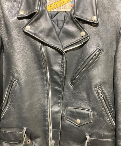 Schott（ショット）Schott (ショット) レザーダブルライダースジャケット ブラック サイズ:38の古着・服飾アイテム