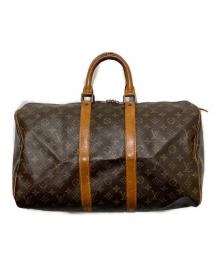 LOUIS VUITTON（ルイ ヴィトン）の古着「キーポル45 トラベルバッグ」｜ブラウン