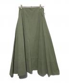 MADISON BLUEマディソンブルー）の古着「MAXI FLARE BACK SATIN SK」｜カーキ