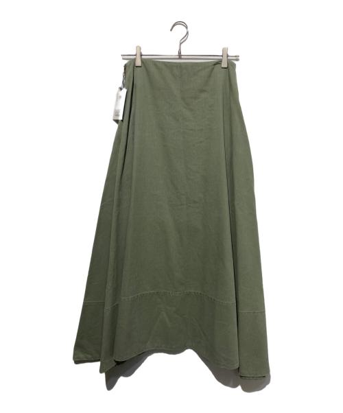 MADISON BLUE（マディソンブルー）MADISON BLUE (マディソンブルー) MAXI FLARE BACK SATIN SK カーキ サイズ:1 未使用品の古着・服飾アイテム