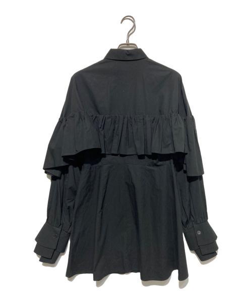 ENFOLD（エンフォルド）ENFOLD (エンフォルド) フリルシャツ ブラック サイズ:38の古着・服飾アイテム