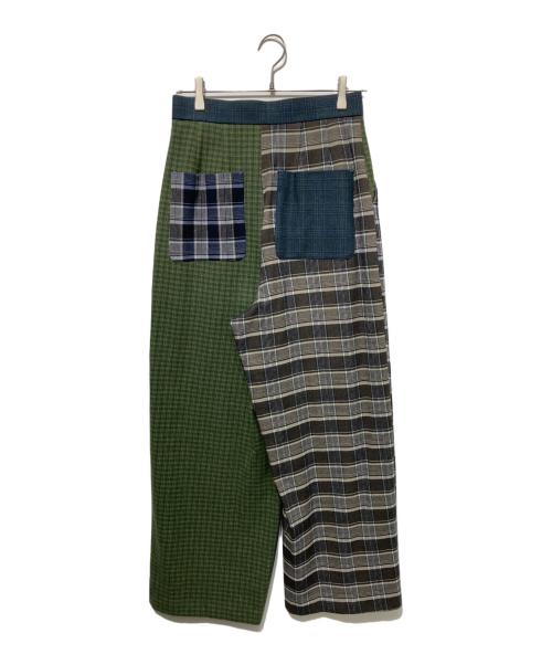 ENFOLD（エンフォルド）ENFOLD (エンフォルド) WIDE TROUSERS グリーン サイズ:38の古着・服飾アイテム