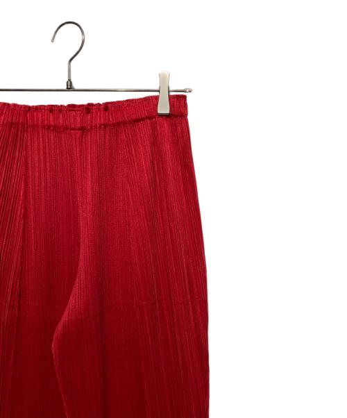 PLEATS PLEASE（プリーツプリーズ）PLEATS PLEASE (プリーツプリーズ) プリーツパンツ レッド サイズ:3の古着・服飾アイテム