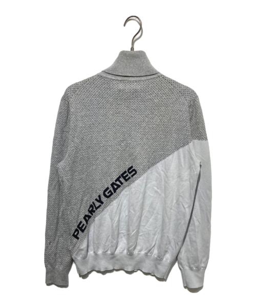 PEARLY GATES（パーリーゲイツ）PEARLY GATES (パーリーゲイツ) タートルネックニット グレー×ブルー サイズ:1の古着・服飾アイテム