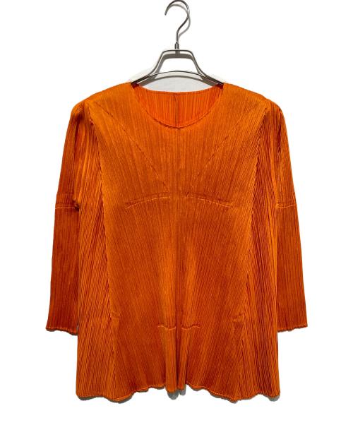 PLEATS PLEASE（プリーツプリーズ）PLEATS PLEASE (プリーツプリーズ) EFFICIENT SQUARE TOP オレンジ サイズ:3の古着・服飾アイテム