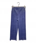 PLEATS PLEASEプリーツプリーズ）の古着「COTTON DENIM プリーツパンツ」｜ブルー