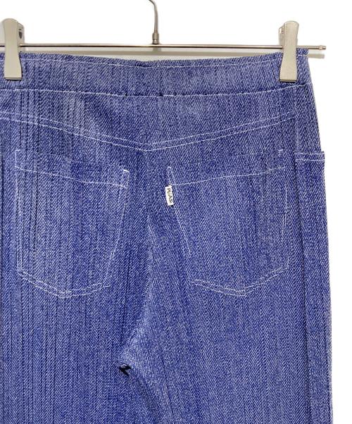 PLEATS PLEASE（プリーツプリーズ）PLEATS PLEASE (プリーツプリーズ) COTTON DENIM プリーツパンツ ブルー サイズ:4の古着・服飾アイテム