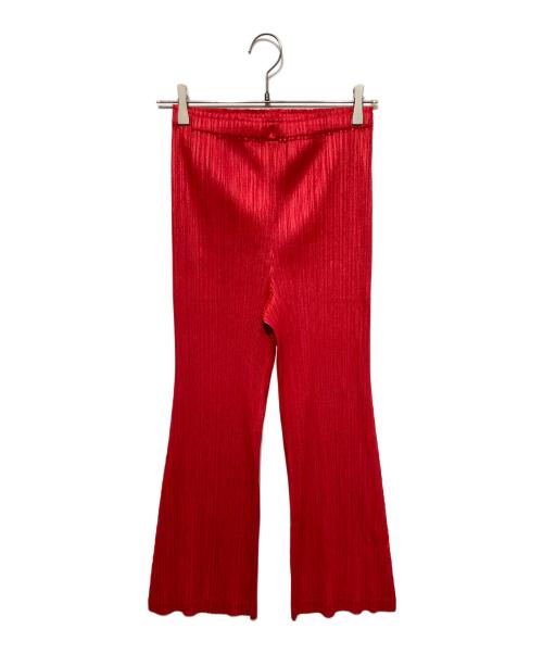 PLEATS PLEASE（プリーツプリーズ）PLEATS PLEASE (プリーツプリーズ) THICKER BOTTOMS 1 プリーツパンツ レッド サイズ:4 未使用品の古着・服飾アイテム