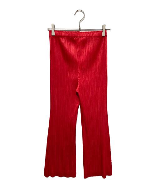 PLEATS PLEASE（プリーツプリーズ）PLEATS PLEASE (プリーツプリーズ) THICKER BOTTOMS 1 プリーツパンツ レッド サイズ:4 未使用品の古着・服飾アイテム
