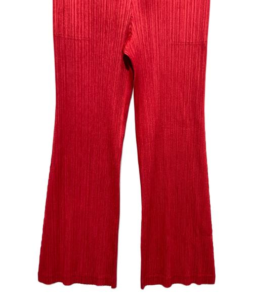 PLEATS PLEASE（プリーツプリーズ）PLEATS PLEASE (プリーツプリーズ) THICKER BOTTOMS 1 プリーツパンツ レッド サイズ:4 未使用品の古着・服飾アイテム