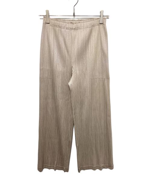 PLEATS PLEASE（プリーツプリーズ）PLEATS PLEASE (プリーツプリーズ) THICKER BOTTOMS プリーツパンツ ベージュ サイズ:3の古着・服飾アイテム