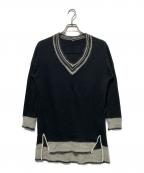 ISSEY MIYAKEイッセイミヤケ）の古着「Vネックロングニット」｜ブラック
