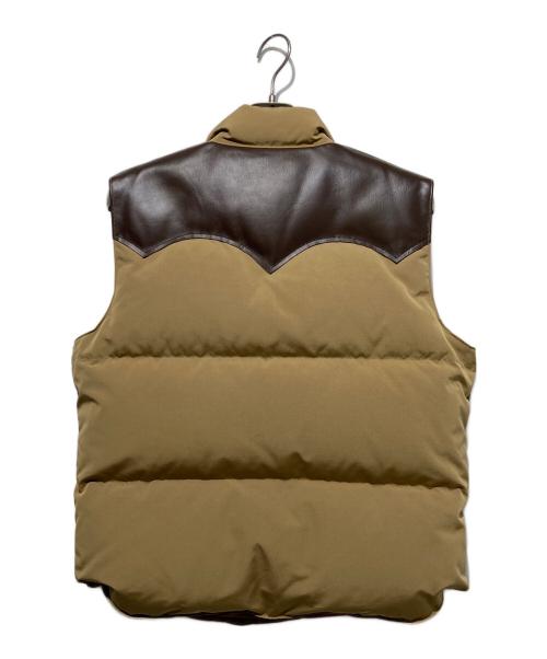 SUGAR CANE（シュガーケーン）SUGAR CANE (シュガーケーン) LEATHER YOKE T/C DOWN VEST ブラウン サイズ:Lの古着・服飾アイテム