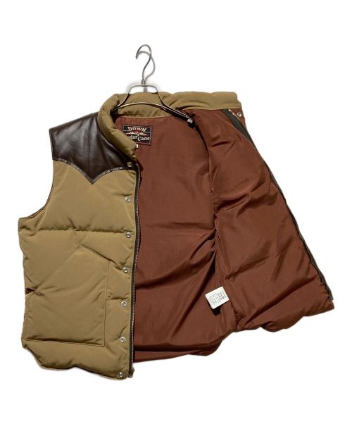 SUGAR CANE（シュガーケーン）SUGAR CANE (シュガーケーン) LEATHER YOKE T/C DOWN VEST ブラウン サイズ:Lの古着・服飾アイテム