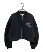 Calvin Klein Jeansカルバンクラインジーンズ）の古着「オーバーサイズショートジップボンバージャケット」｜ブラック