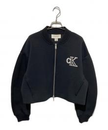 Calvin Klein Jeans（カルバンクラインジーンズ）の古着「オーバーサイズショートジップボンバージャケット」｜ブラック