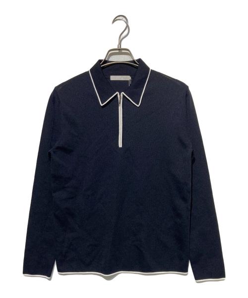 icB（アイシービー）icB (アイシービー) シンセティックフルニードル ハーフジップニット ネイビー サイズ:Sの古着・服飾アイテム
