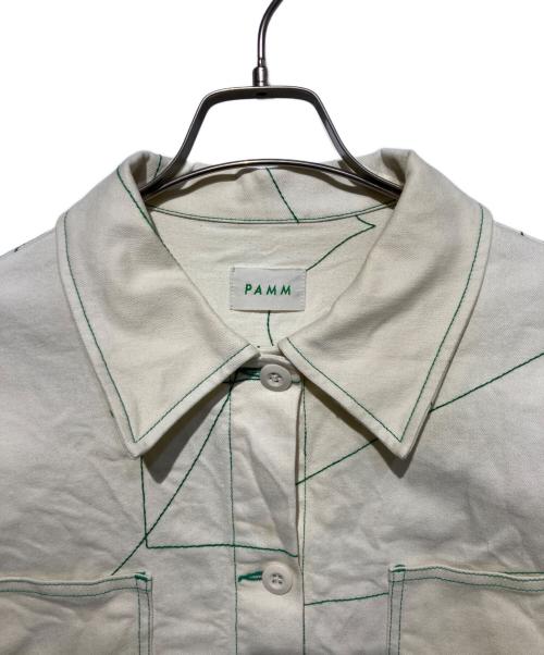 PAMM（パム）PAMM (パム) 寛大なインテリアの刺繍ジャケット ベージュ×グリーン サイズ:Fの古着・服飾アイテム