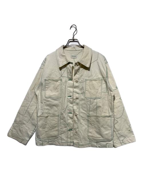 PAMM（パム）PAMM (パム) 寛大なインテリアの刺繍ジャケット ベージュ×グリーン サイズ:Fの古着・服飾アイテム