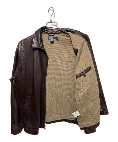 POLO RALPH LAUREN（ポロ・ラルフローレン）POLO RALPH LAUREN (ポロ・ラルフローレン) レザースイングトップ ブラウン サイズ:LLの古着・服飾アイテム