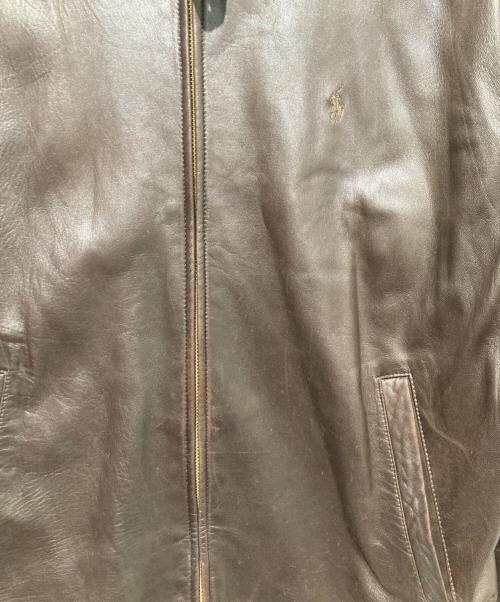 POLO RALPH LAUREN（ポロ・ラルフローレン）POLO RALPH LAUREN (ポロ・ラルフローレン) レザースイングトップ ブラウン サイズ:LLの古着・服飾アイテム