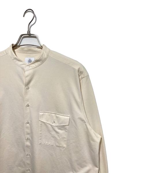 J.PRESS（ジェイプレス）J.PRESS (ジェイプレス) バンドカラーシャツ ベージュ サイズ:Sの古着・服飾アイテム