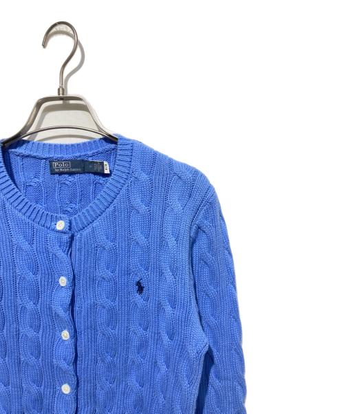 POLO RALPH LAUREN（ポロ・ラルフローレン）POLO RALPH LAUREN (ポロ・ラルフローレン) ケーブルニットカーディガン ブルー サイズ:Mの古着・服飾アイテム