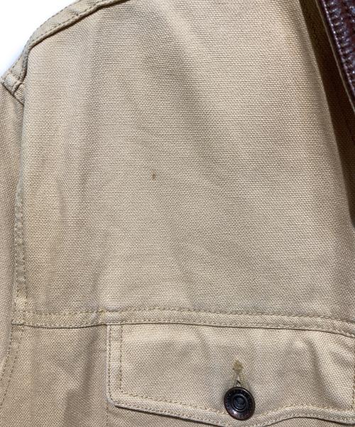 Marlboro Classics（マルボロクラッシクス）Marlboro Classics (マルボロクラッシクス) 襟レザーダックカバーオール ベージュ サイズ:Mの古着・服飾アイテム