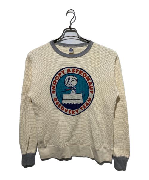 TOYS MCCOY（トイズマッコイ）TOYS MCCOY (トイズマッコイ) PEANUTS (ピーナッツ) ビッグワッフルロンＴ グレー×ベージュ サイズ:Ｌの古着・服飾アイテム
