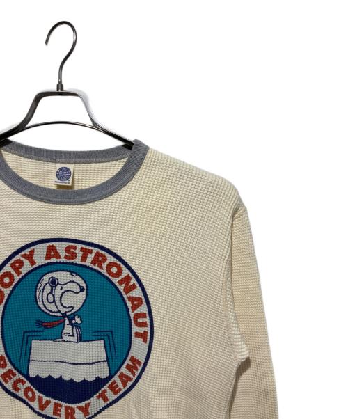 TOYS MCCOY（トイズマッコイ）TOYS MCCOY (トイズマッコイ) PEANUTS (ピーナッツ) ビッグワッフルロンＴ グレー×ベージュ サイズ:Ｌの古着・服飾アイテム