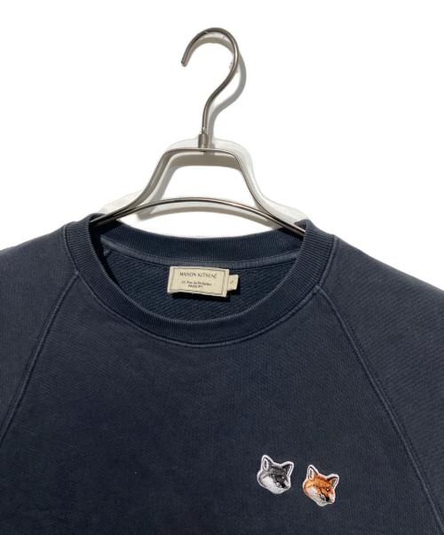 maison kitsune（メゾンキツネ）MAISON KITSUNE (メゾンキツネ) ダブルフォックスヘッドパッチスウェット ブラック サイズ:Sの古着・服飾アイテム